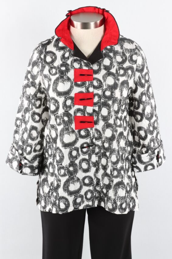  Button Front Jacket - Black & White