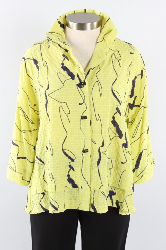 Abstract Jacket - Lime & Navy