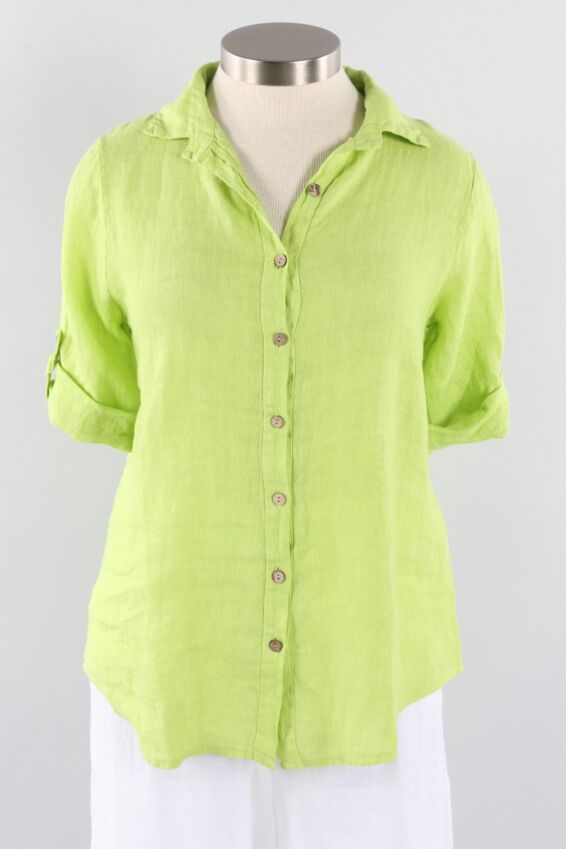 Button Down Top - Lime