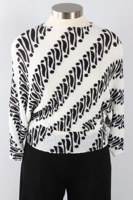 Flowers Top - White & Black