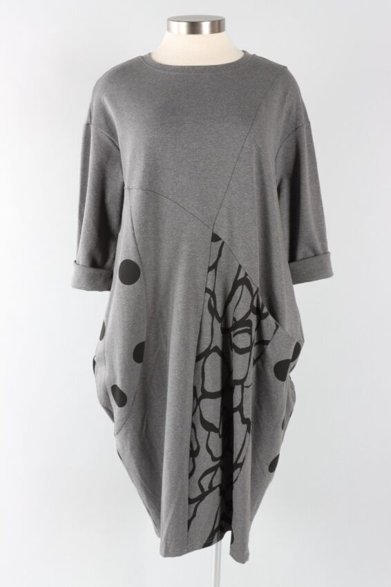 Collage Dress - Grey Print
