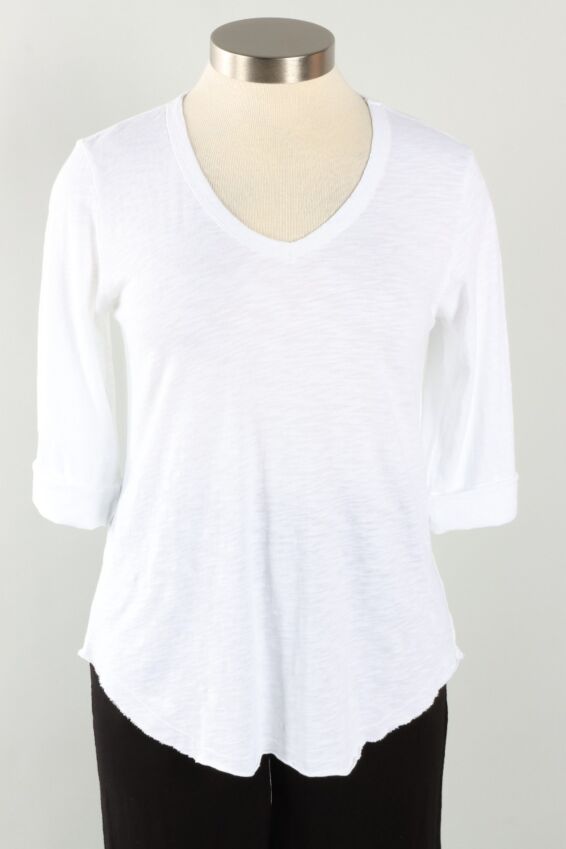 3/4 Sleeve Tee Plus - White