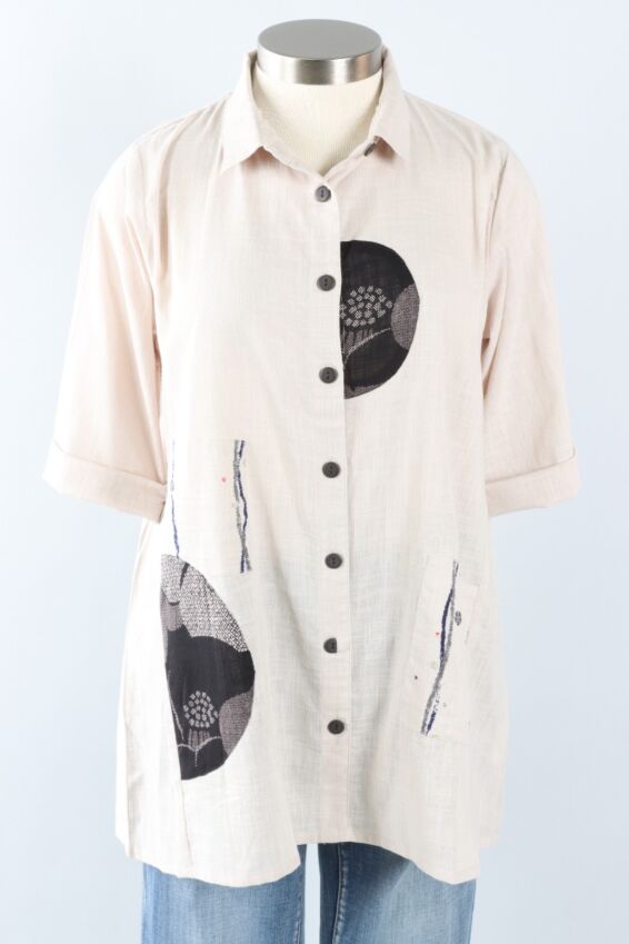 Circle Patch Jacket - Light Grey