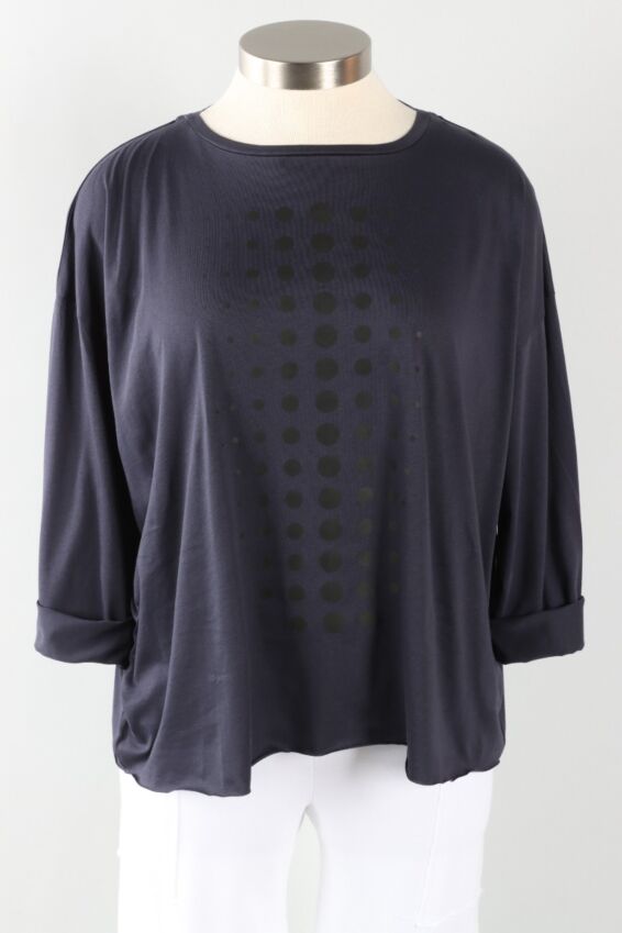 Boxy Dot Tee - Midnight & Black
