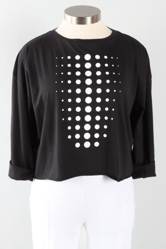 Dot Dot Mini Boxy Tee - Black & White 