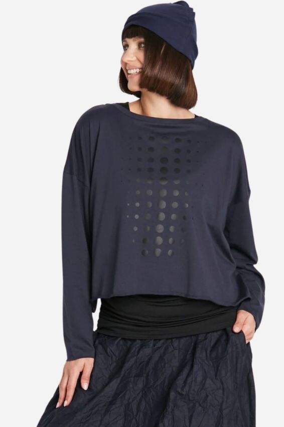 Mini Boxy Dot Tee - Midnight & Black