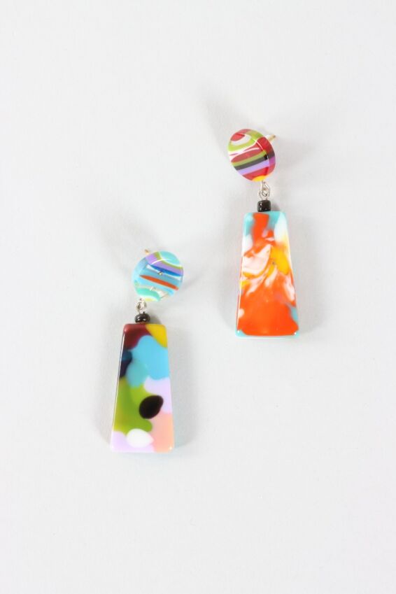 Layered Drop Earring - Mixed Kandinsky 