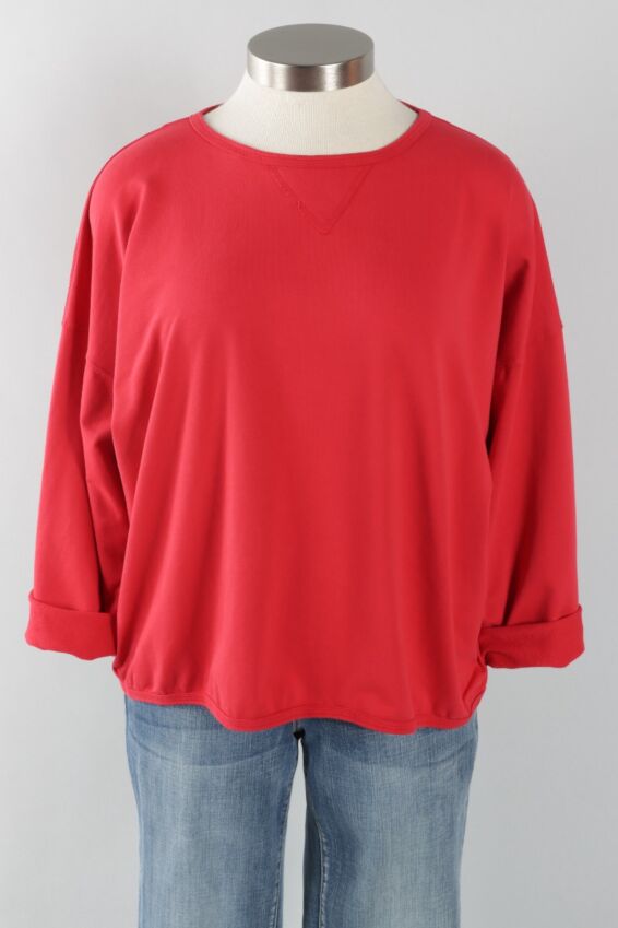 Stretch Terry Sweatshirt - Ruby