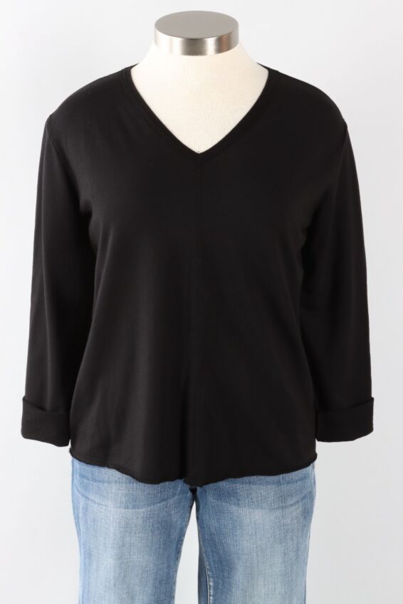 Raw Edge Pullover - Black