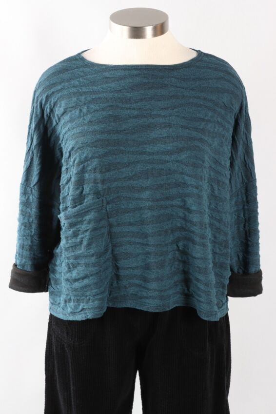 Osize Pocket Pullover - Undersea Texture Char Knit