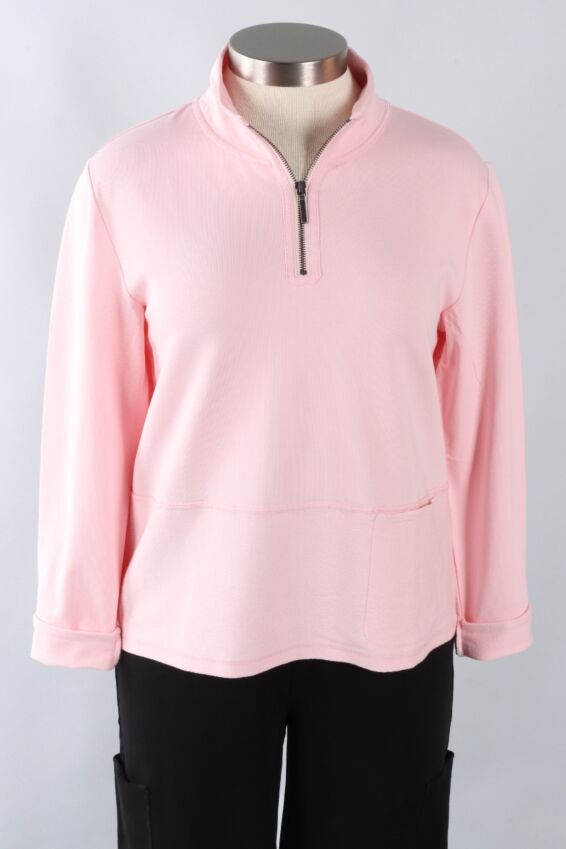 Quarter Zip Pullover - Pink