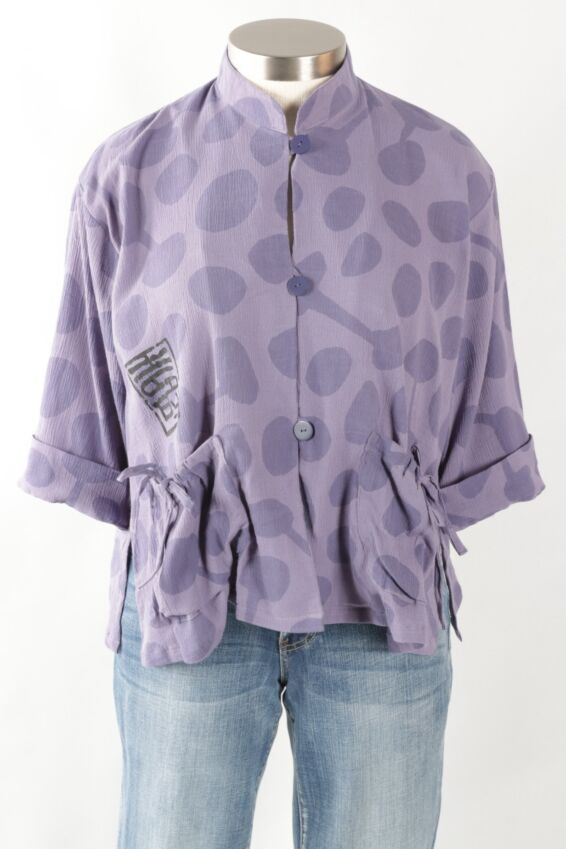 Patch Pocket Blouse - Lavender Dot