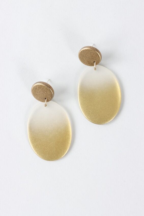 Oval Bailee Drop Earring - Gold