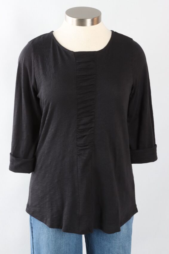 Ruched Shaped Tee - Black