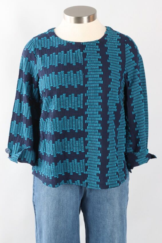 Button Back Pullover - Navy