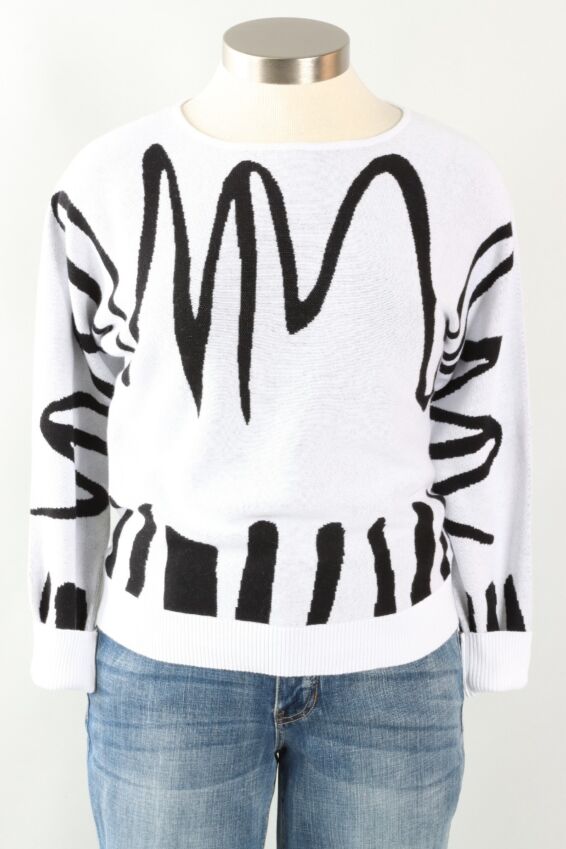 Scribble Sweater - White & Black