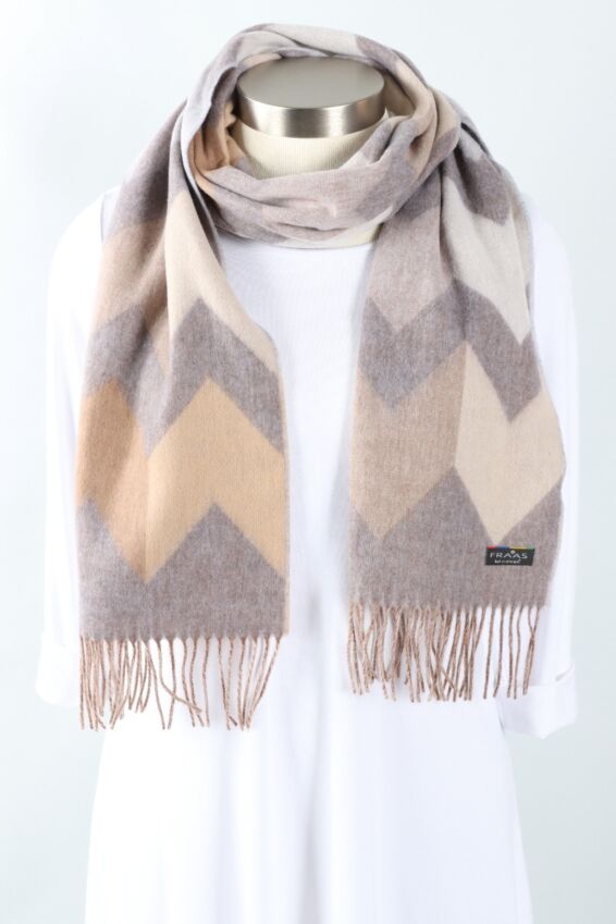 Chevron Zig Zag Scarf - Grey