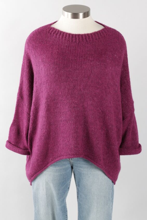Feather Oversize Sweater - Grape