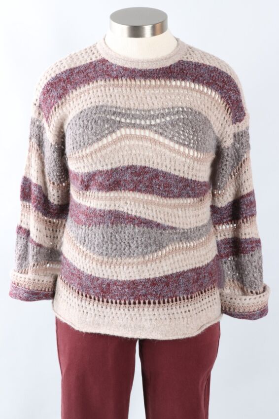 Patchwork Sweater - Cabernet