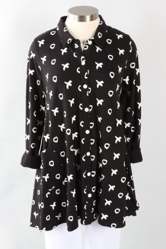 Lauryn Shirt - Black Mini XO
