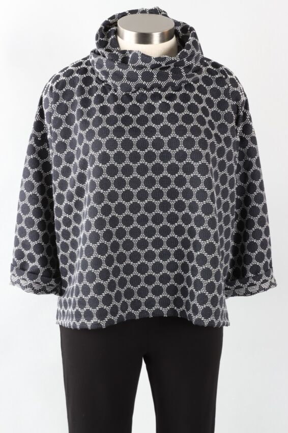 Cowl Neck - Jacquard Dot