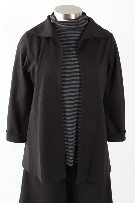 No Button Jacket - Black