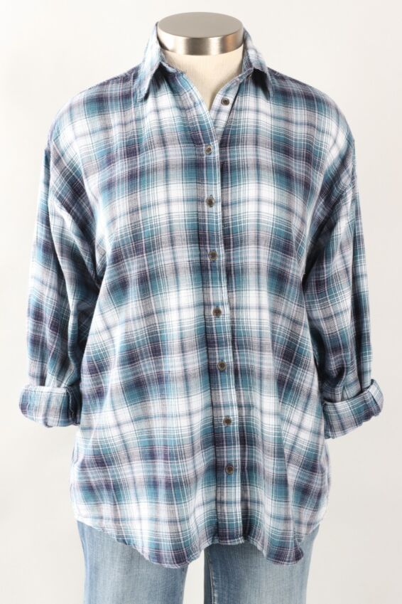 Elbow Patch Flannel - Blue
