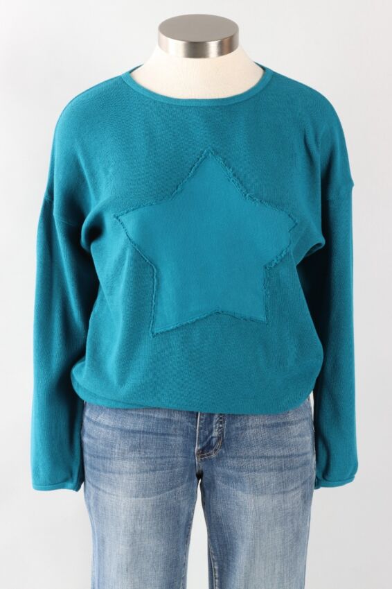 Star Patch Sweatshirt - Teal