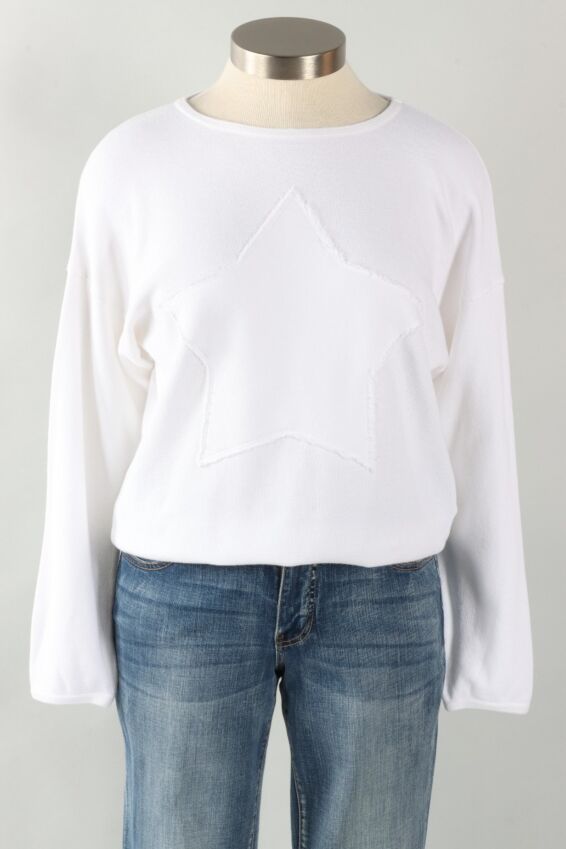Star Patch Sweatshirt - White