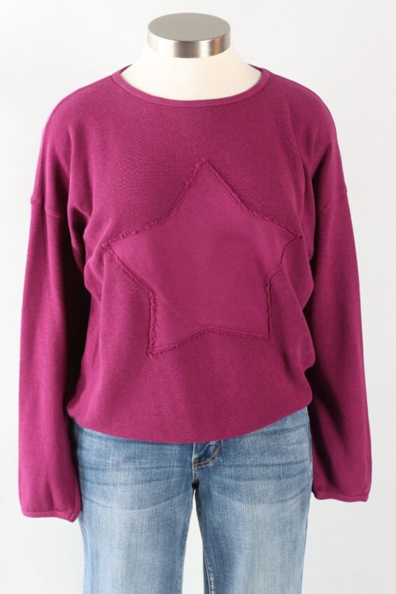Star Patch Sweatshirt - Wine