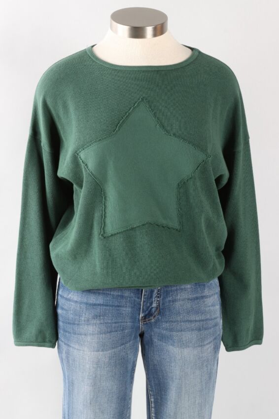 Star Patch Sweatshirt - Forest
