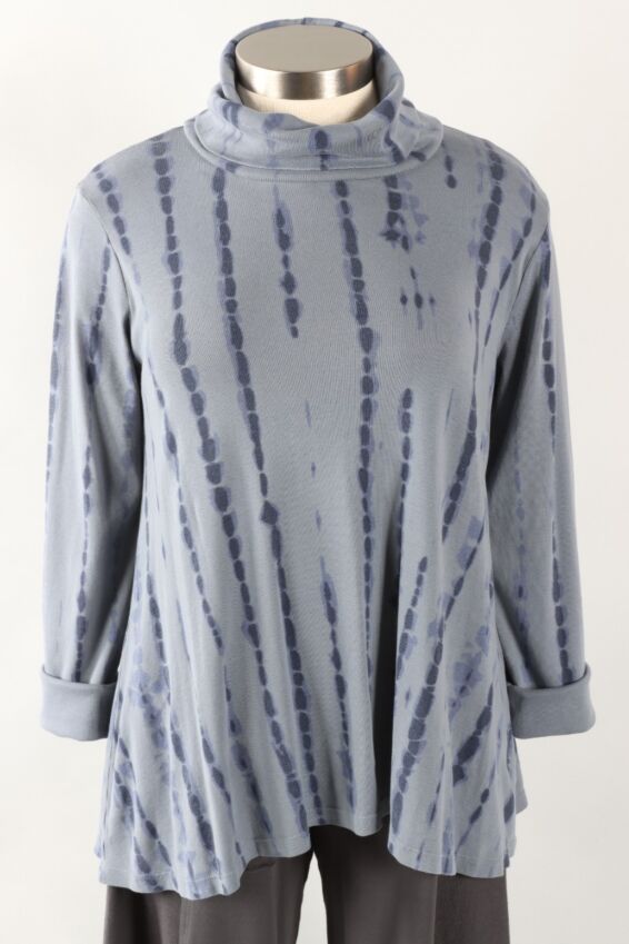 Flared Mock Neck - Bluestone