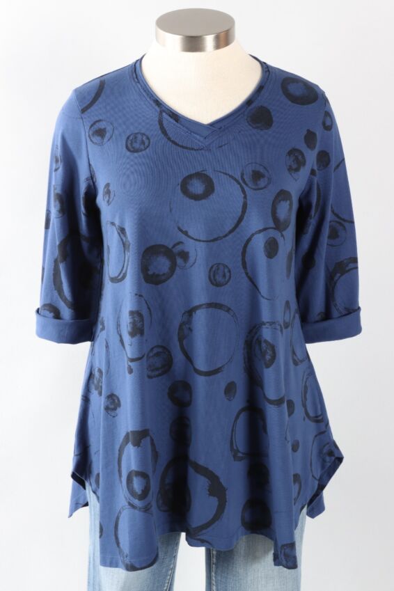 A-Line Tunic Plus - Navy Bubble