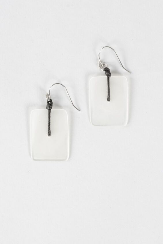 Rectangle Drop Earring - Frosted