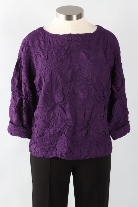 Audrey Pullover - Amethyst Windowpane Jacquard