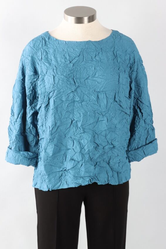Audrey Pullover - Ocean Windowpane Jacquard
