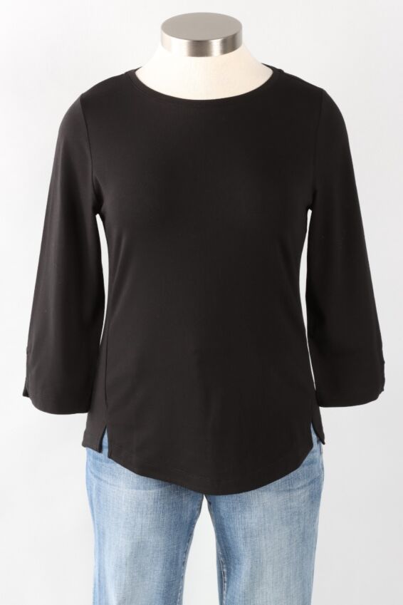 Slit Detail Tee - Black
