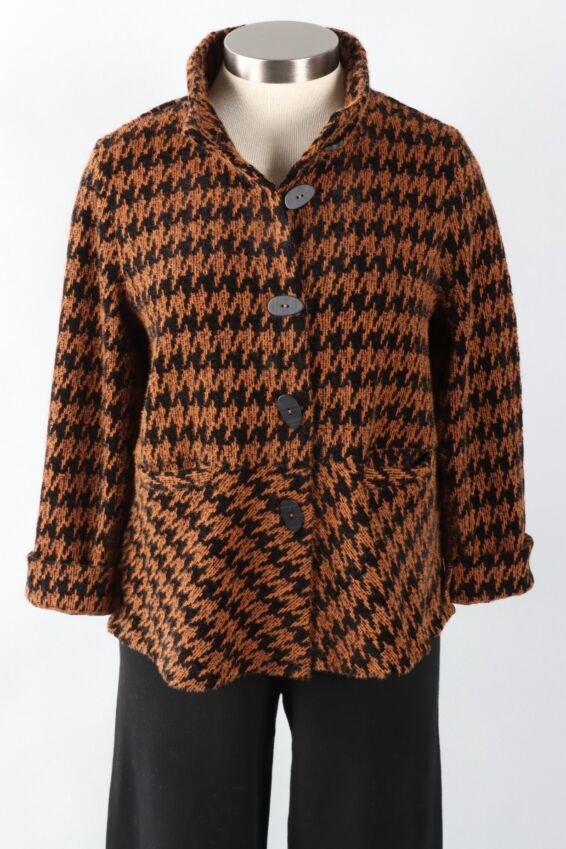 Swing Jacket - Ginger Chenille Houndstooth