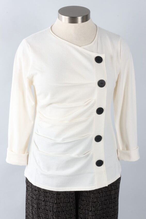 Ruched Pullover - Winter White 