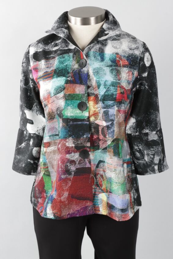 Mixed Print Jacket - Multi Color