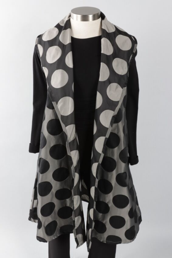 Marceline Vest - Black Dot Jacquard