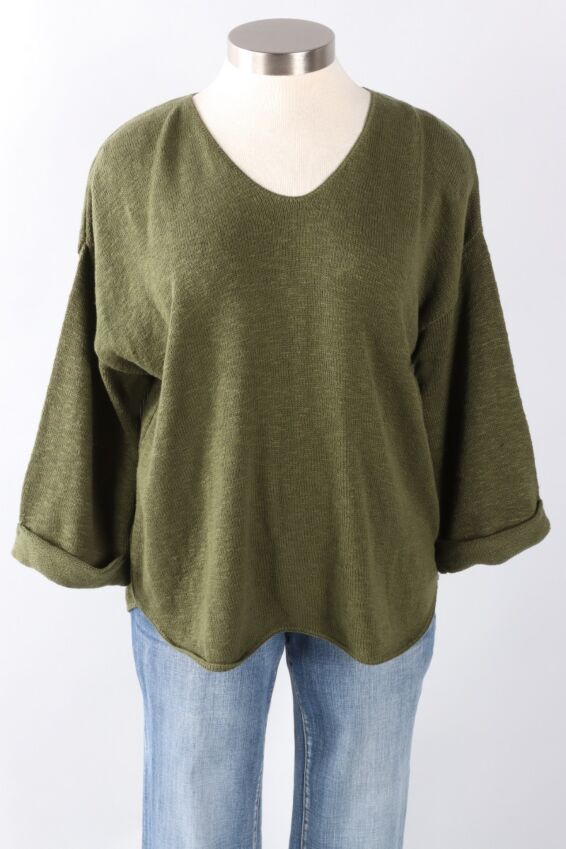 V-Neck Top - Olive