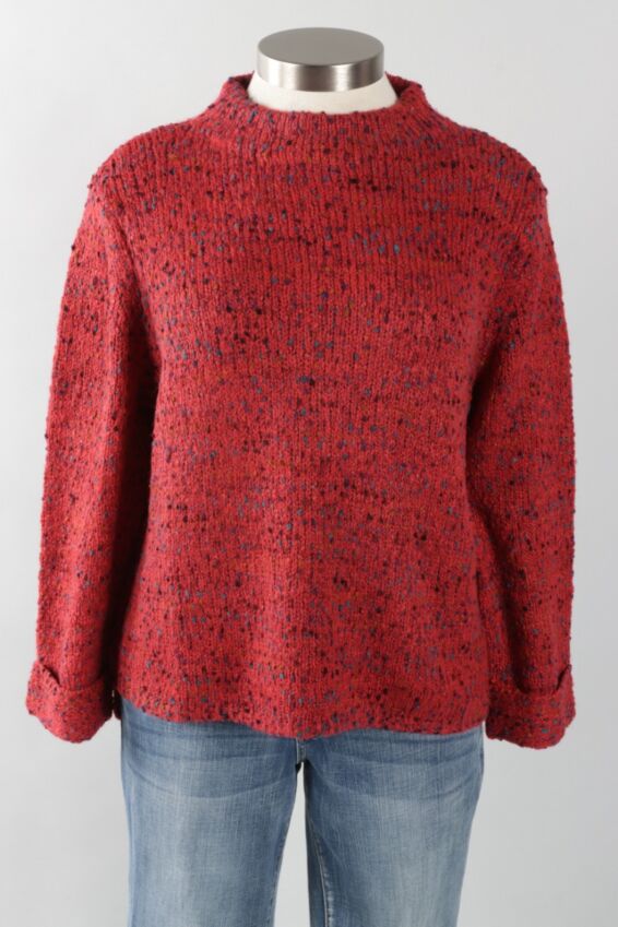 Funnel Neck Pullover - Apple Confetti