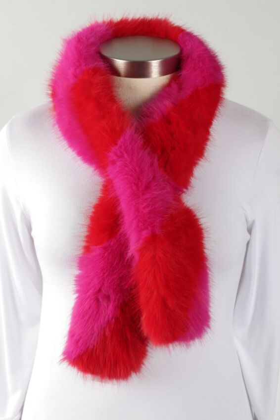 Pull Through Scarf - Fuchsia & Red