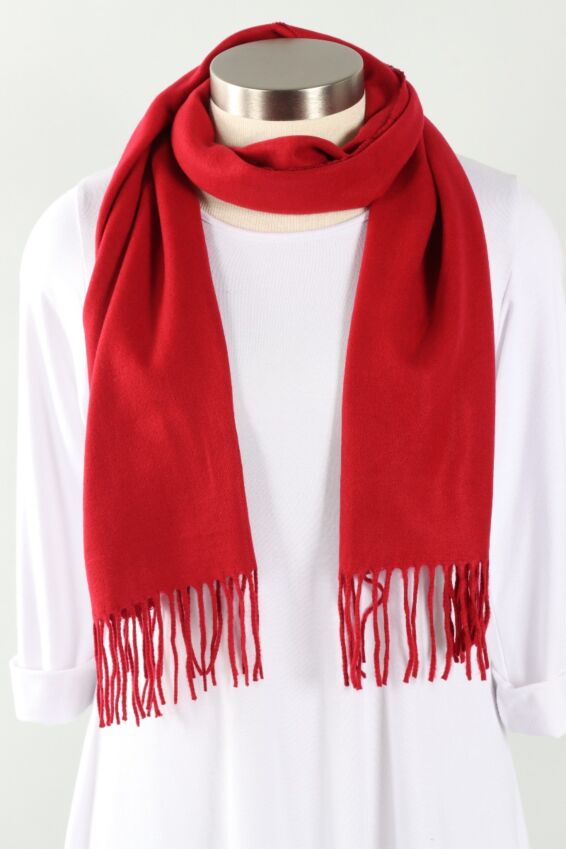 Cashmere Solid Scarf - Red