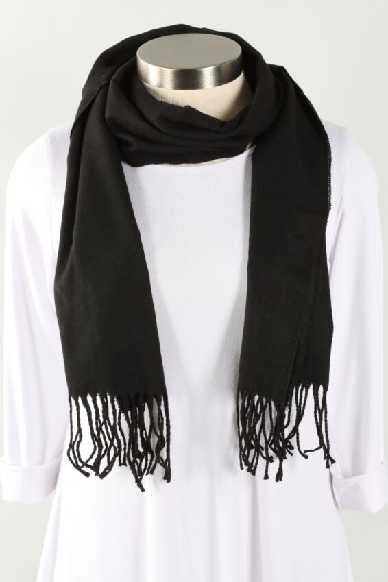 Cashmere Solid Scarf - Black