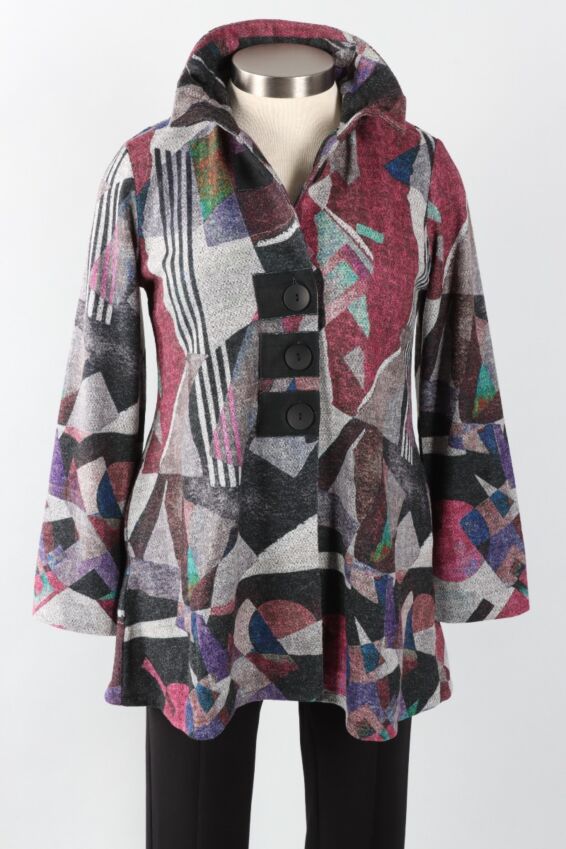 Patch Button Jacket - Pink Multi