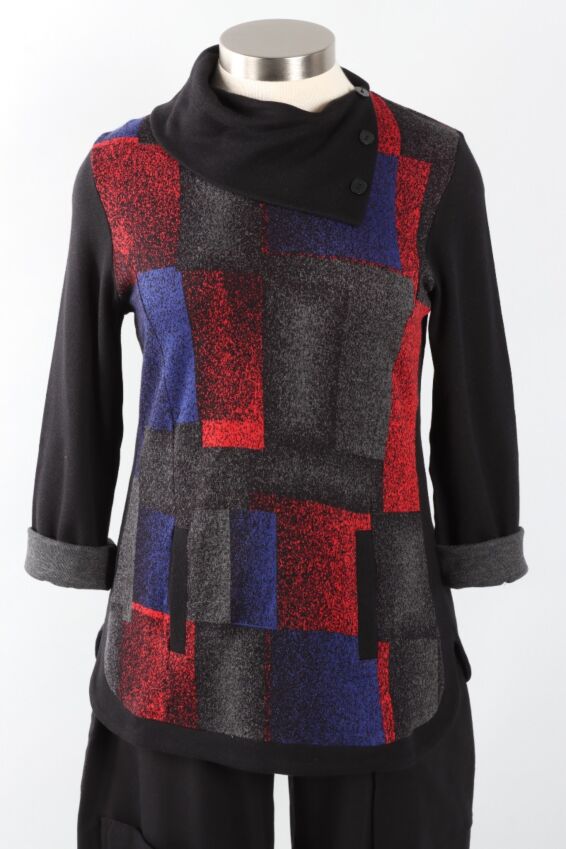 Split Cowl Top - Ava Print