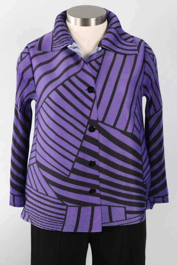Button Jacket - Purple & Black