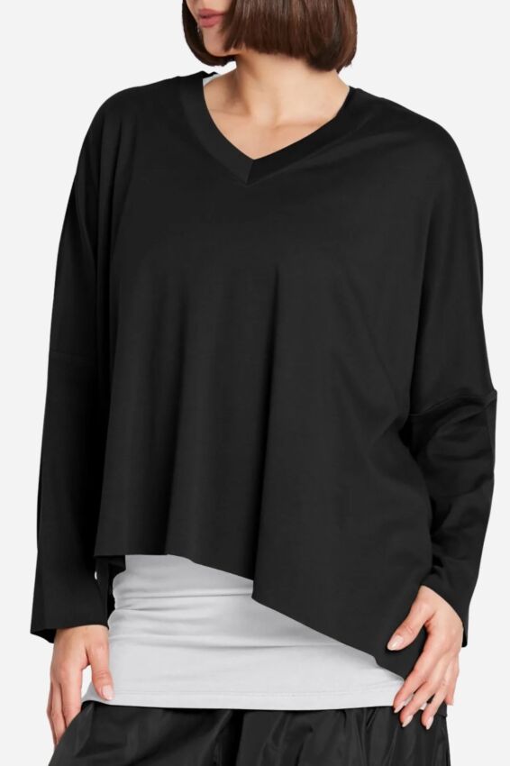 V Neck Tee - Black